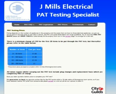 Jmillselectrical Website